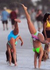 Selena Gomez and Vanessa Hudgens in a bikini on set of Spring Breakers